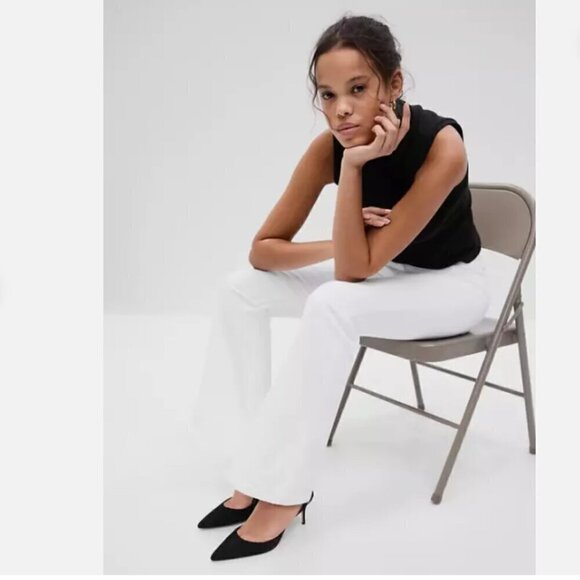 GAP High-Rise '70s Flare BOHO Optic White Y2k SOFT Jeans Size 32/14 - MSRP $90 - Picture 3 of 6